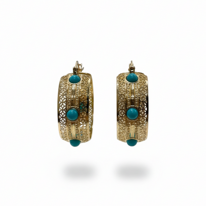 Arracadas de Chapa con Zirconias Celestes