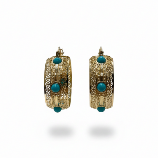 Arracadas de Chapa con Zirconias Celestes