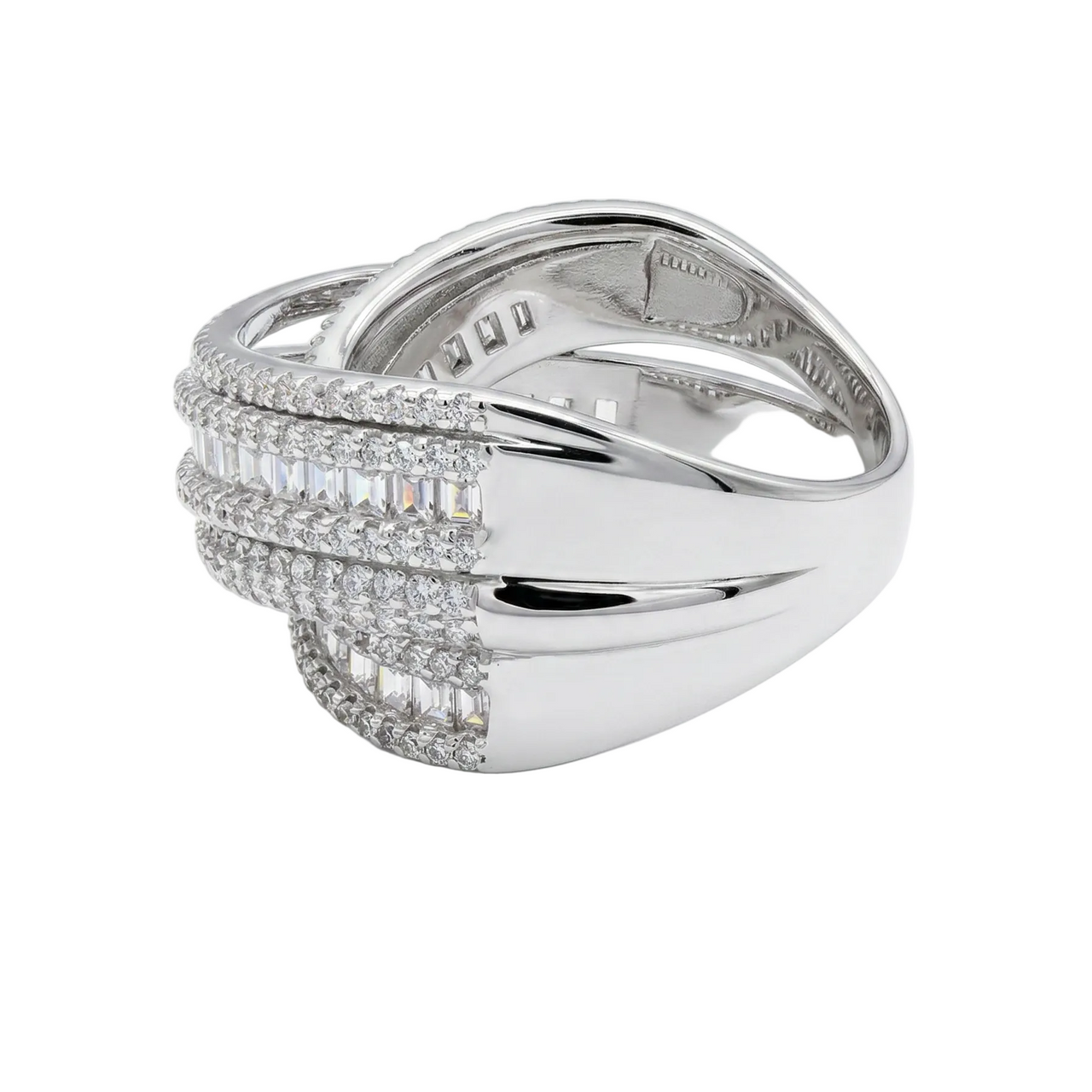 Anillo Lazo Infinito Baguette