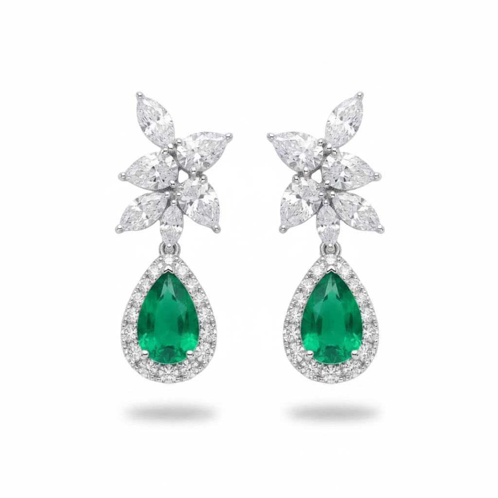 Aretes Esmeralda Imperial (Esmeralda y Topacio)