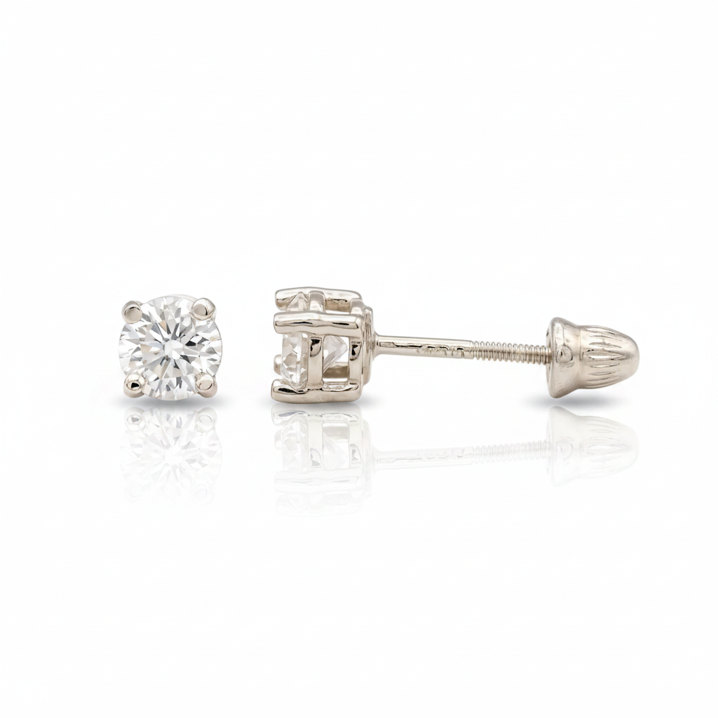 Broqueles Valeria (Diamantes Lab & Oro Blanco 14k