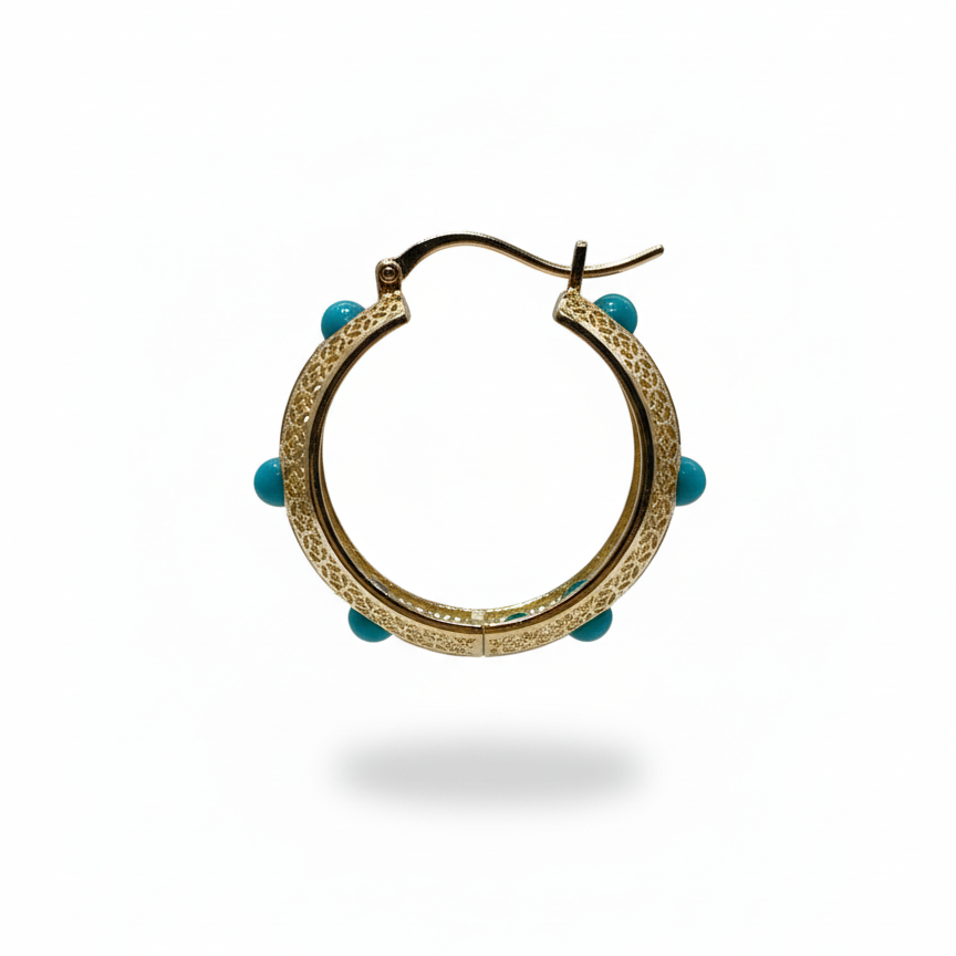 Arracadas de Chapa con Zirconias Celestes