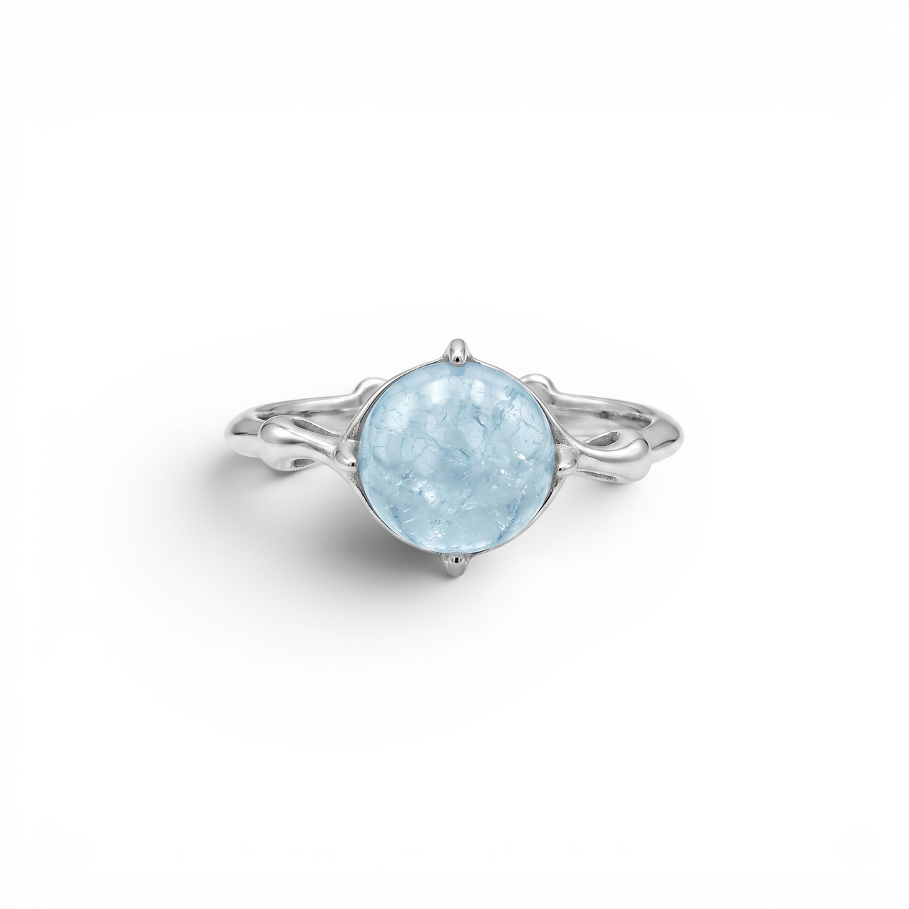 Anillo Selene (Piedra Luna & Rodio)