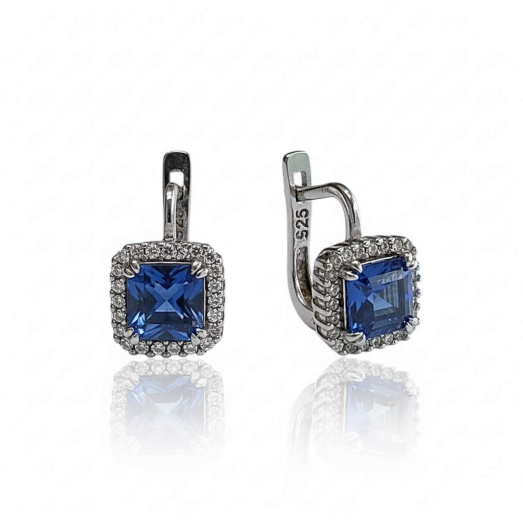 Set de Zafiro y Topacio Blanco en Plata 925