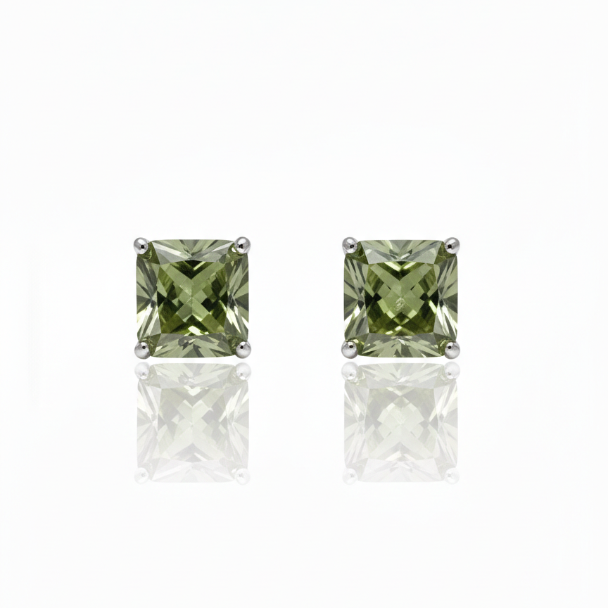 Aretes Peridoto Cuadrado Oria