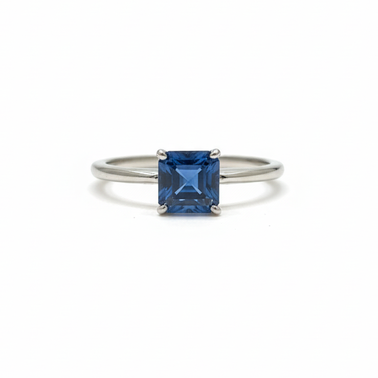 Anillo Topacio Celeste Princess