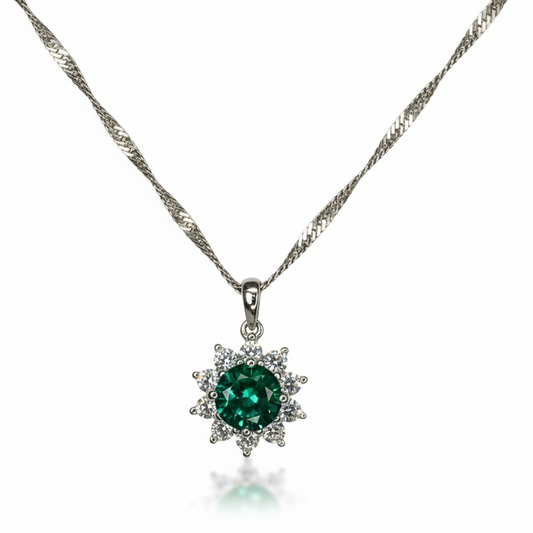 Collar Sol Plata.925 con Alejandrita