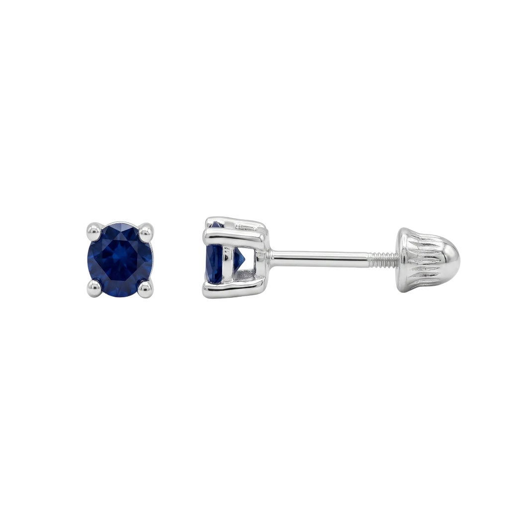 Broqueles Aitana (Zafiro Lab & Oro Blanco 14k)