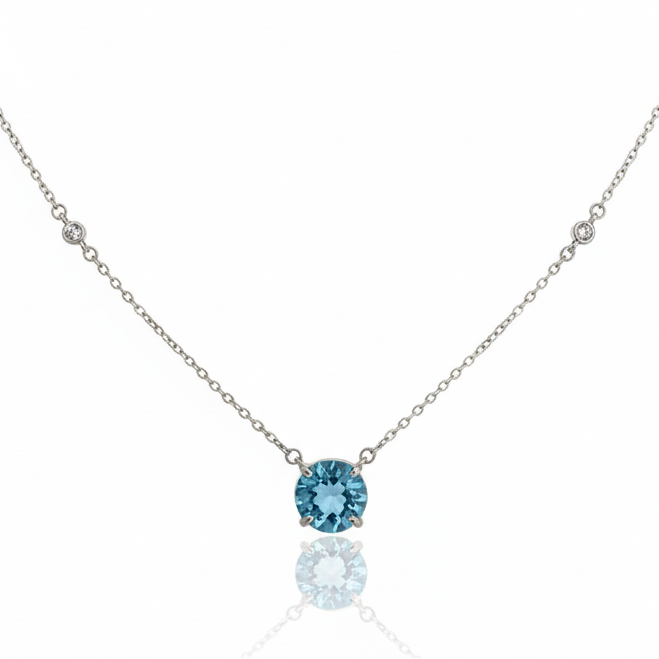 Collar Topacio Azul Round