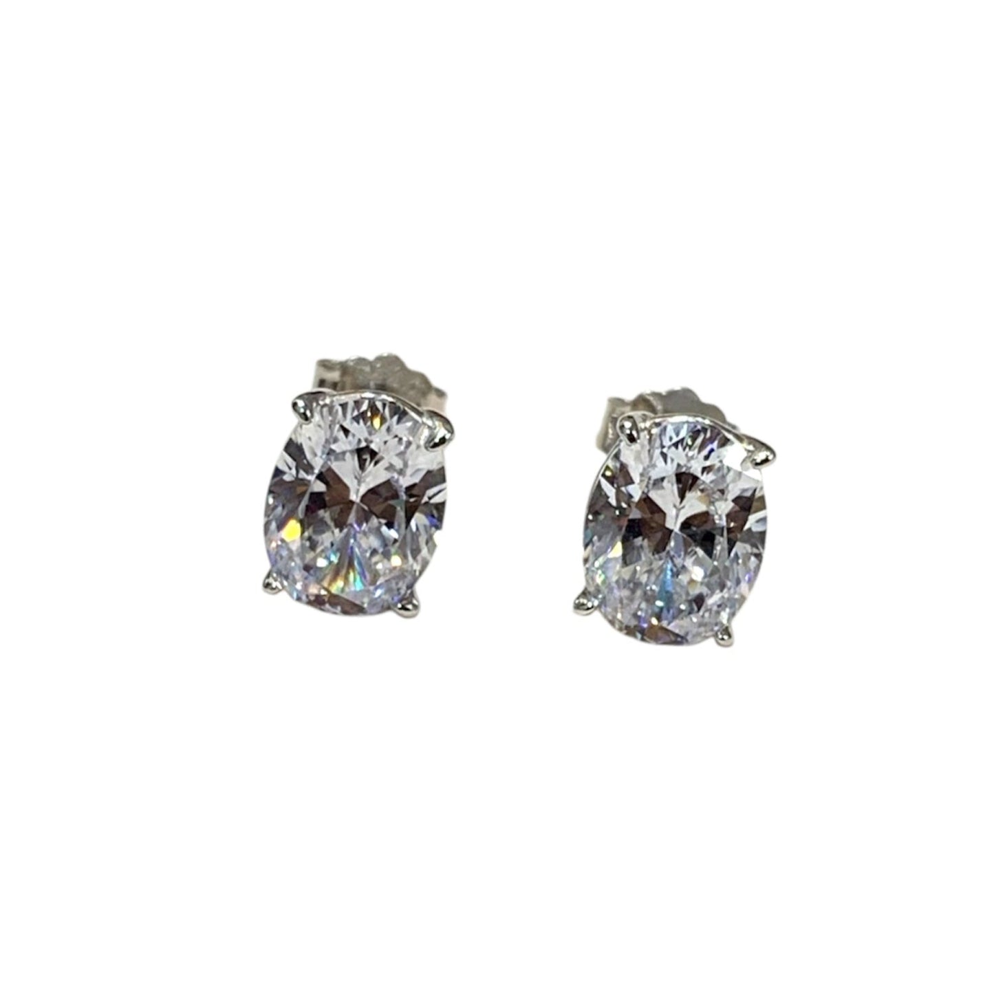 Aretes Stud Corte Oval