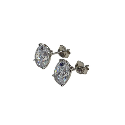 Aretes Stud Corte Oval