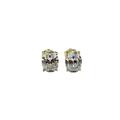 Aretes Stud Corte Oval