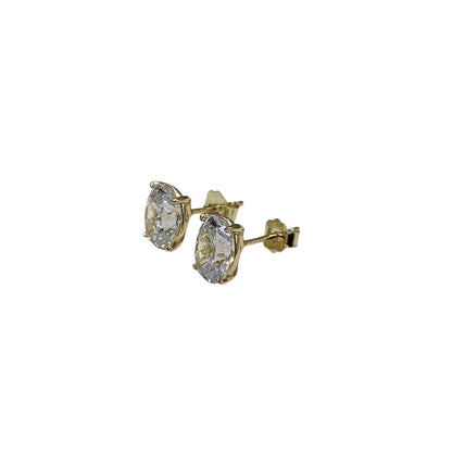 Aretes Stud Corte Oval