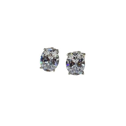 Aretes Stud Corte Oval