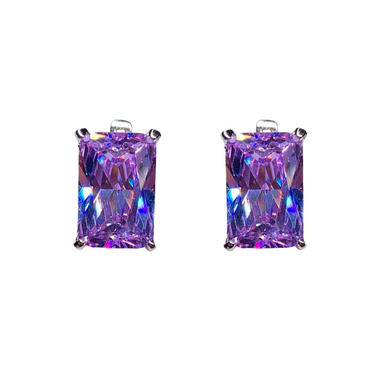 Arracadas de Amatista con Hidden Halo de Topacio Blanco