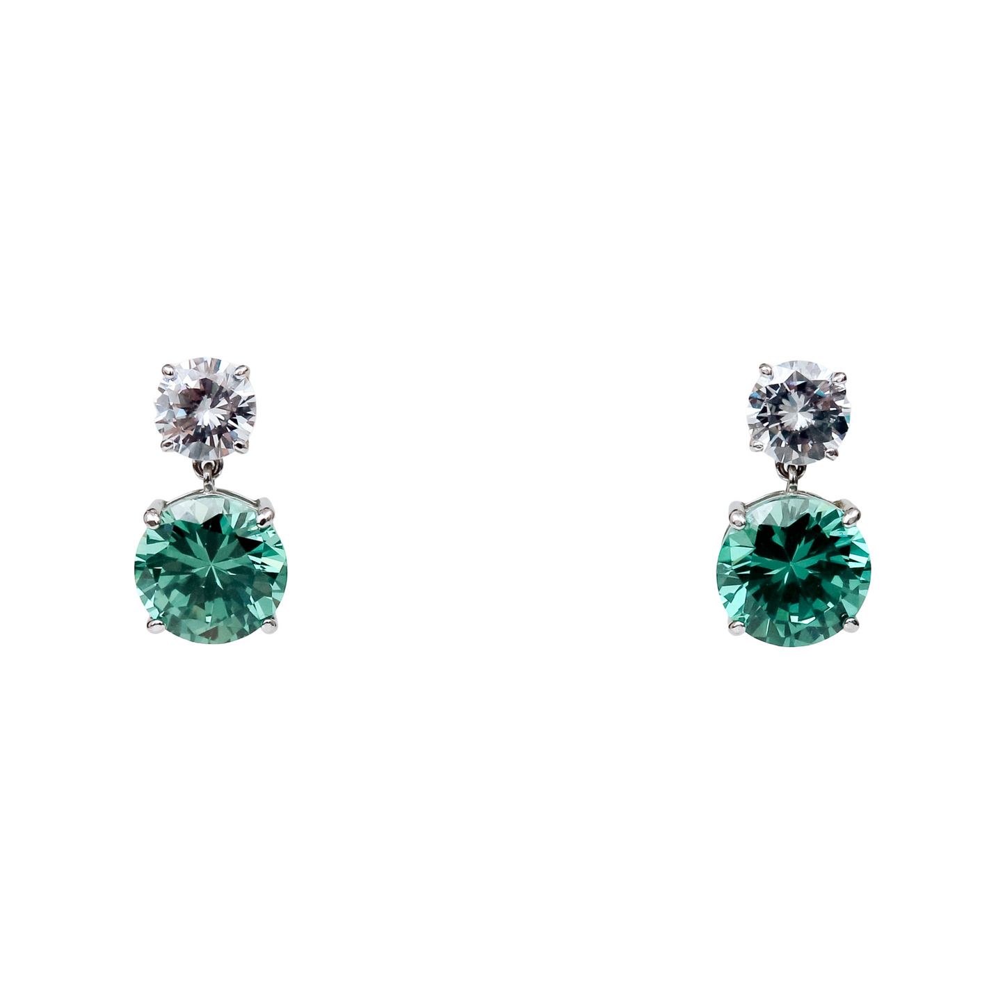 Aretes de Alejandrita y Topacio Blanco en Plata 925