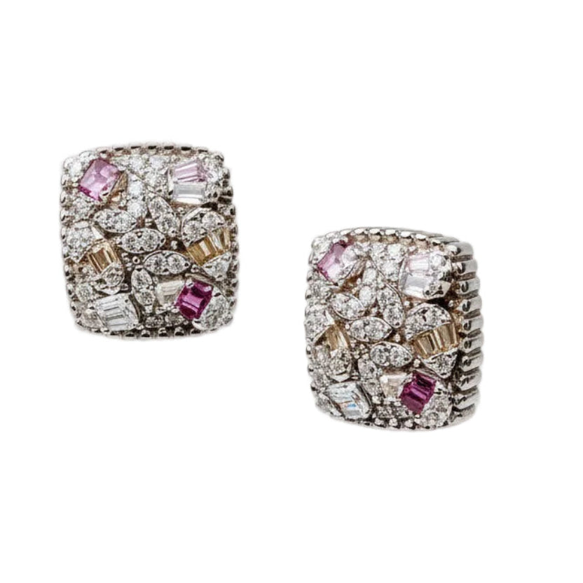 Aretes Cuadrados con Topacio en Plata 925