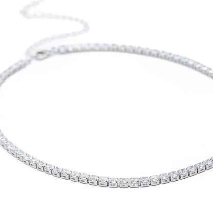 Choker tipo Tennis de Rodio con Zirconias AAA: