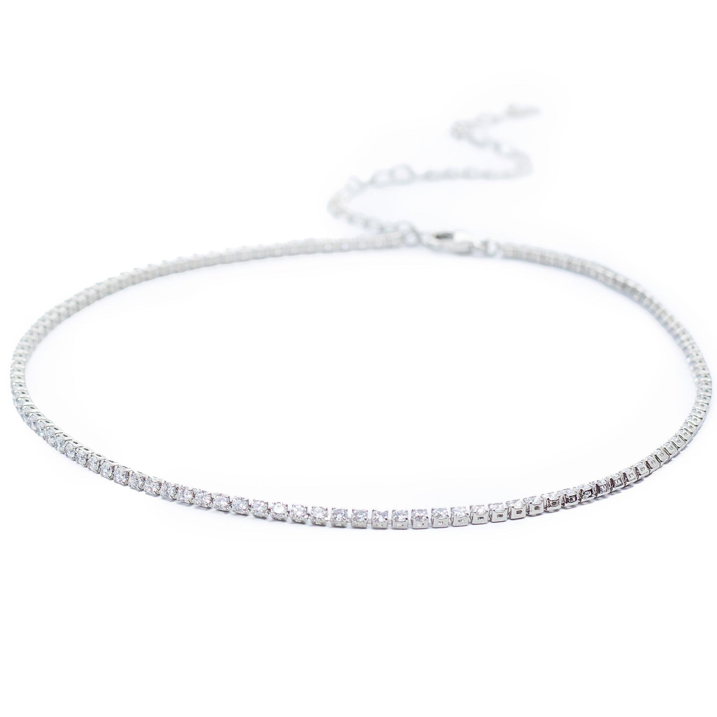 Choker tipo Tennis de Rodio con Zirconias AAA: