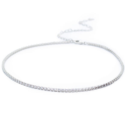 Choker tipo Tennis de Rodio con Zirconias AAA: