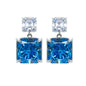 Aretes de Plata 925 con Topacio Blanco y Blue Diamond