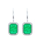 Aretes "Esmeralda Colombiana Rectangular" de Plata 925