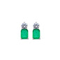 Aretes Esmeralda Colombiana Brillante de Plata 925