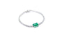 Pulsera Esmeralda Colombiana Elegante de Plata 925 con Topacio Blanco