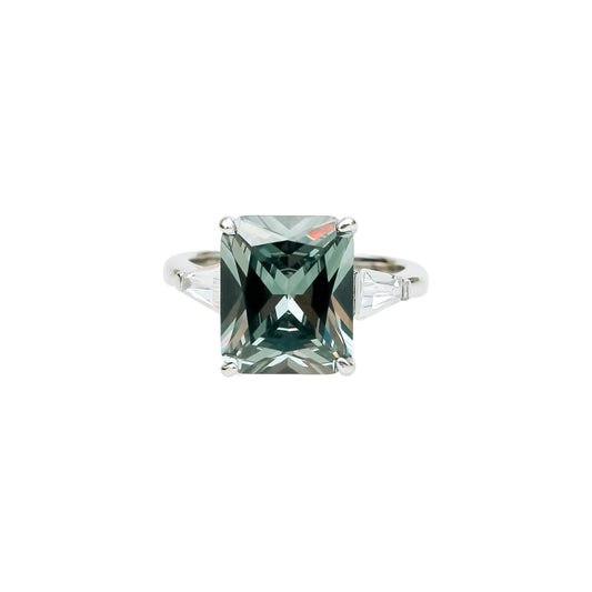 Anillo de Alejandrita y Topacio Blanco en Plata.925 ✨