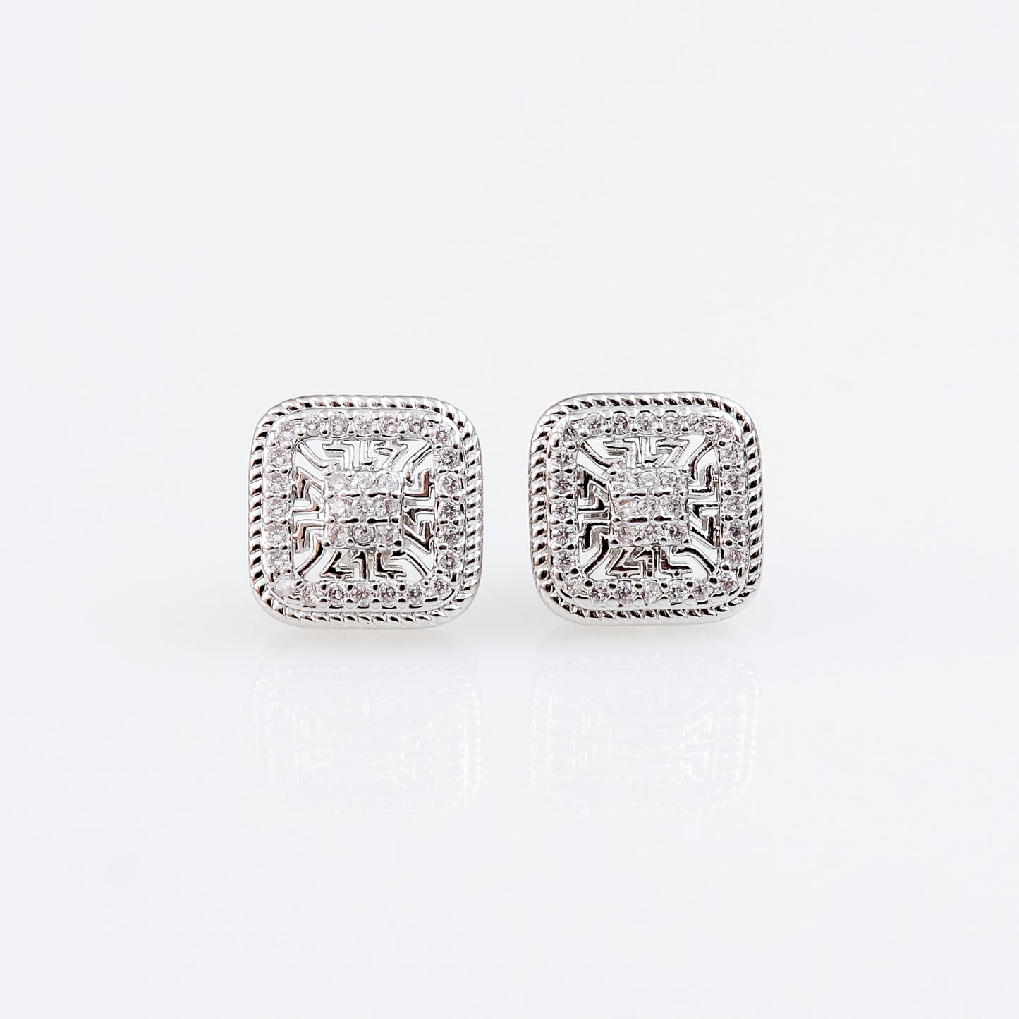 Aretes Stud Cuadrados de Zirconia AAA