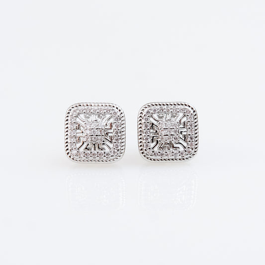 Aretes Stud Cuadrados de Zirconia AAA