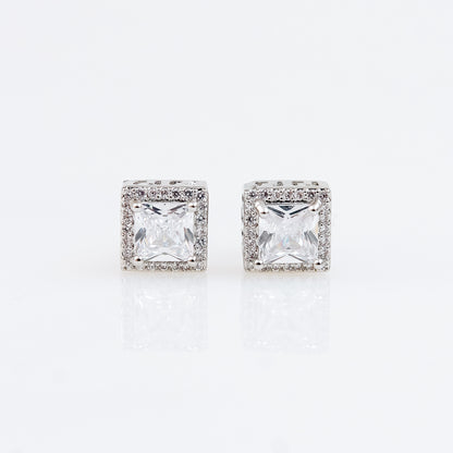 Aretes Stud Cuadrados de Zirconia AAA Micropavé