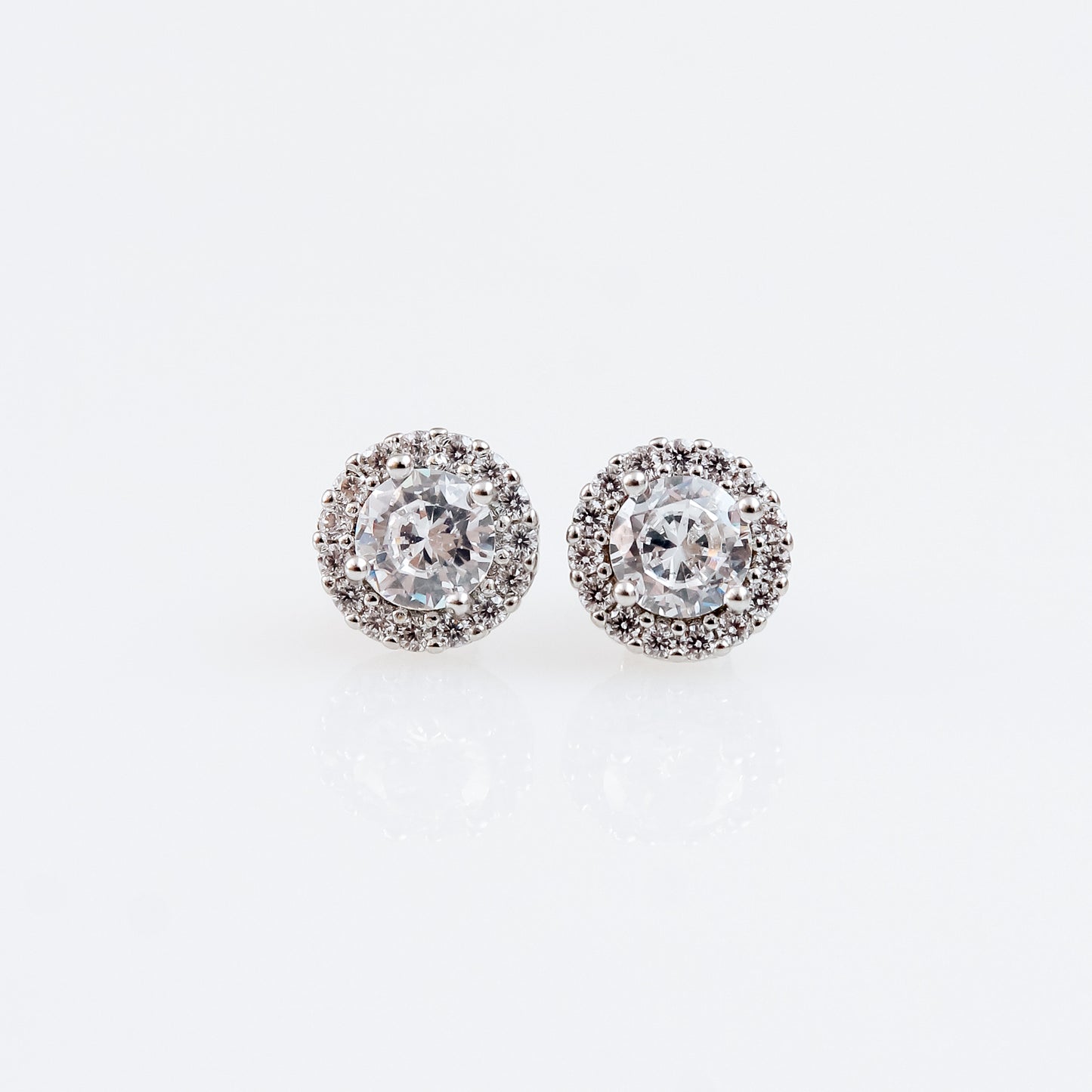 Aretes Circulares Halo de Zirconia AAA