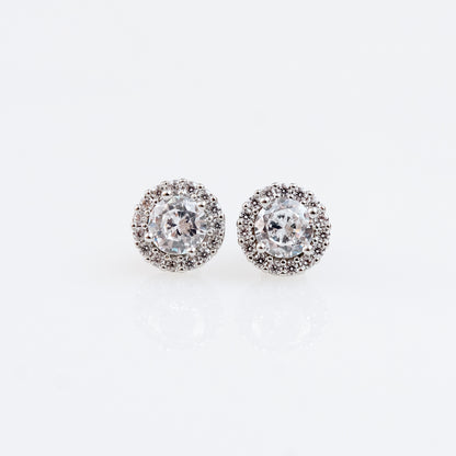 Aretes Circulares Halo de Zirconia AAA