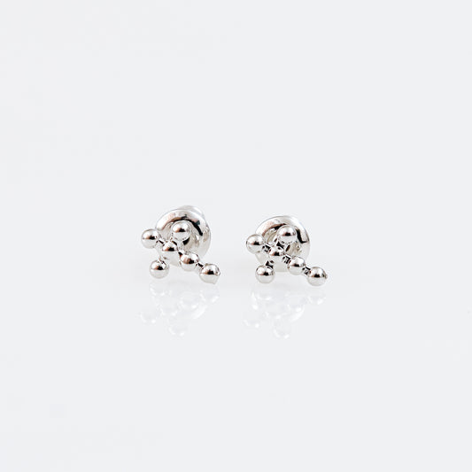 Aretes Mini Cruz de Rodio