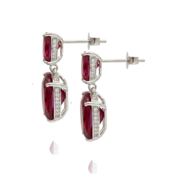 Aretes de Plata Gala Carmín