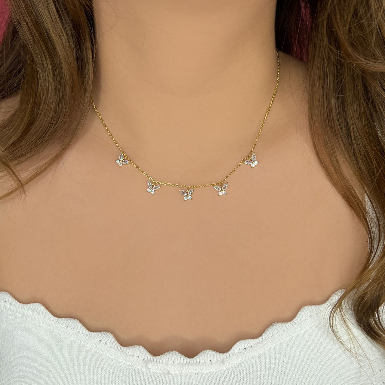 Collar mariposas colgantes (LN349)
