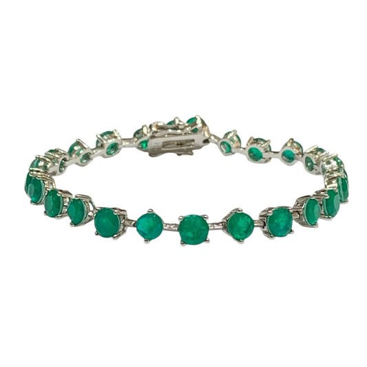 Pulsera Geométrica de Esmeralda Colombiana