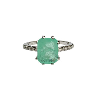 Anillo de Paraíba con Topacios Blancos