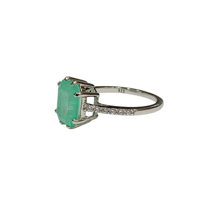 Anillo de Paraíba con Topacios Blancos