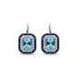 Aretes Blue Diamond con Halos de Topacio