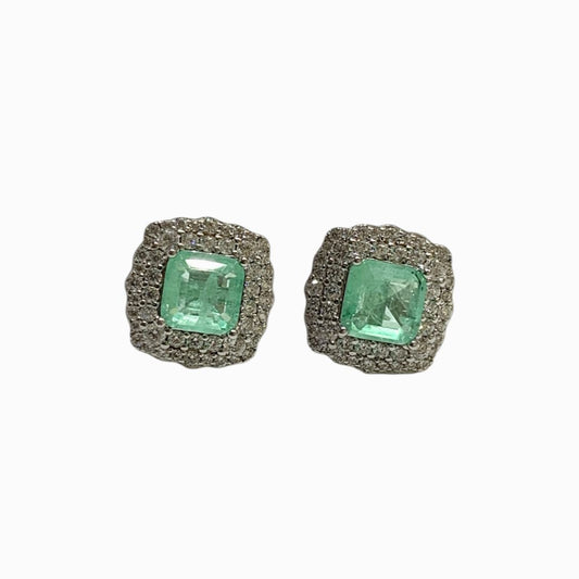 Aretes de Paraíba con Doble Halo