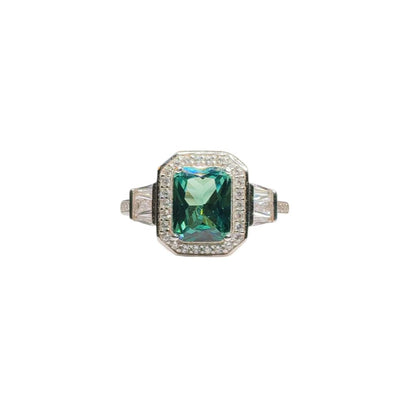 Anillo de Alejandrita con Halo en plata.925