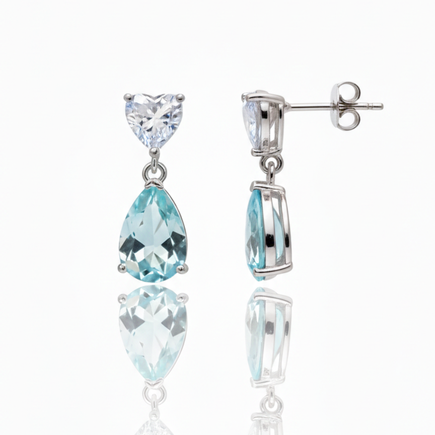 Aretes Plata.925 Blue Glow