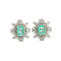 Aretes de Paraíba en Plata.925 con Halo de Topacio Blanco