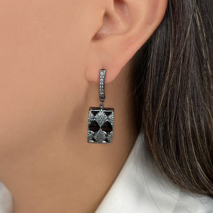 Micropave Rectangle Drop Earring (792)