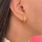 Solid gold twirl hoops (056)