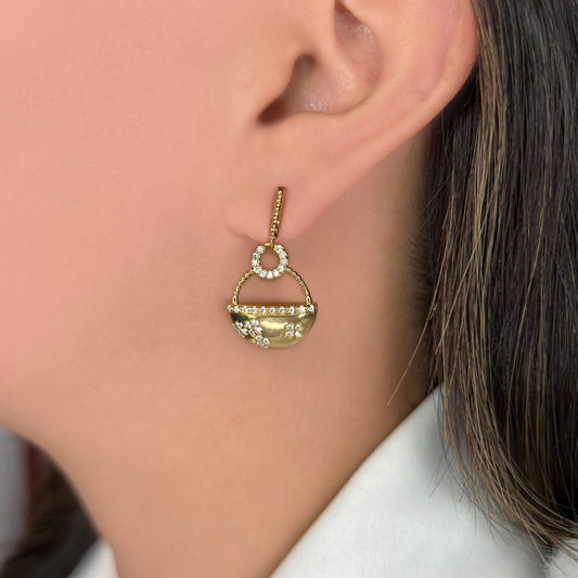 Basket earring with zirconia (XY242)
