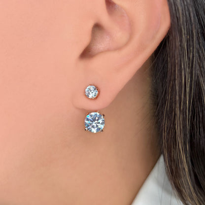 Circular double zirconia earring (849)