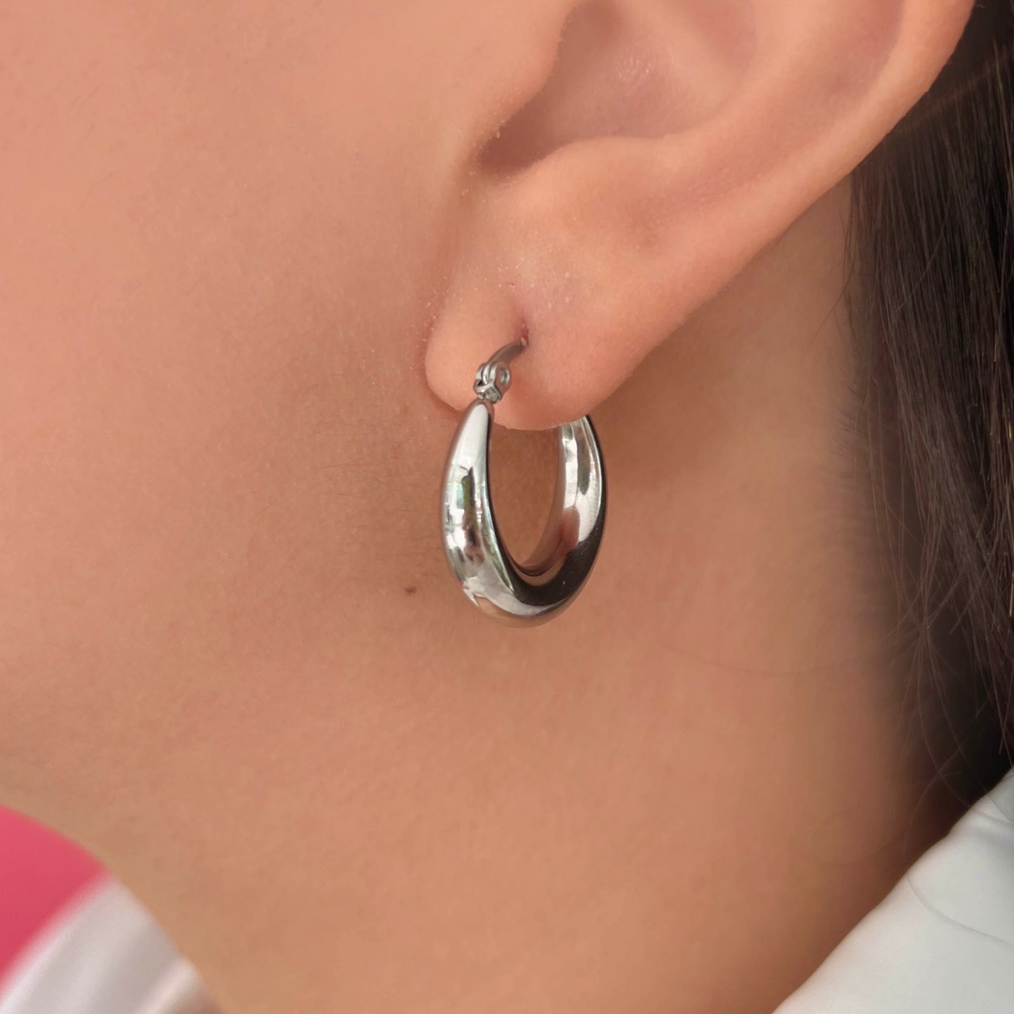 Plain Silver Hoops